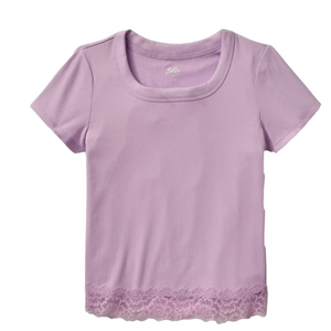 Justice Purple Fitted Short Sleeve Tee Size L